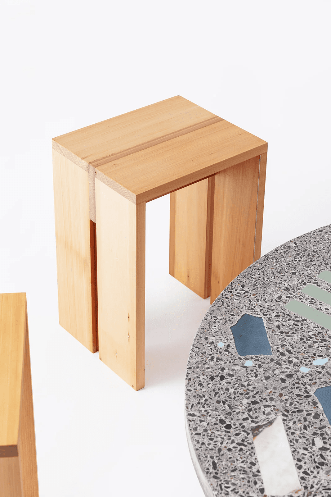 Flooring Stools and Terrazzo Table