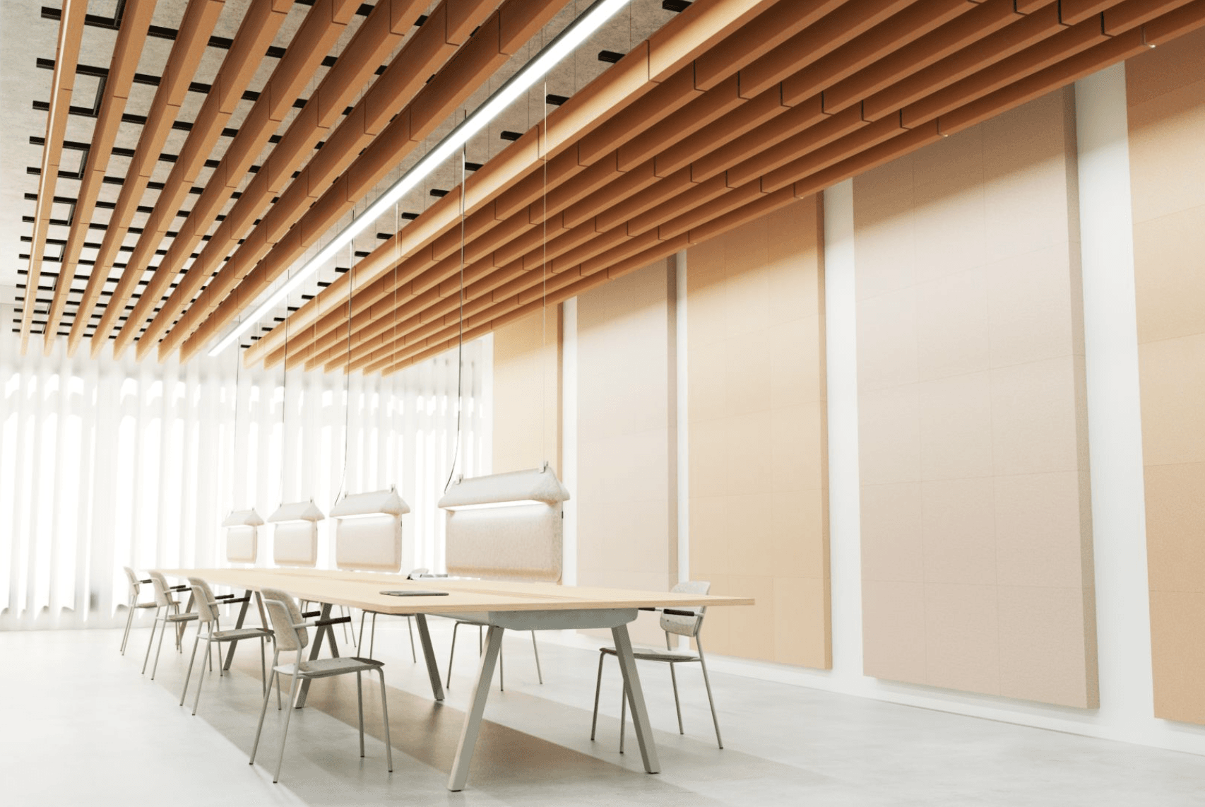 Double Acoustic Baffles Felt Straight