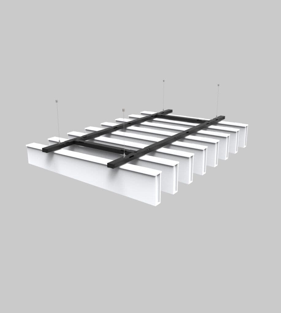 Double Acoustic Baffles Felt Slant Top View