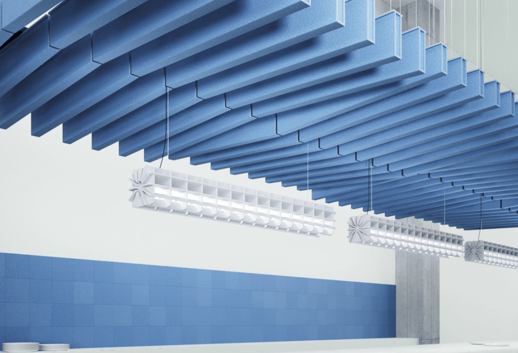 Double Acoustic Baffles Felt Slant