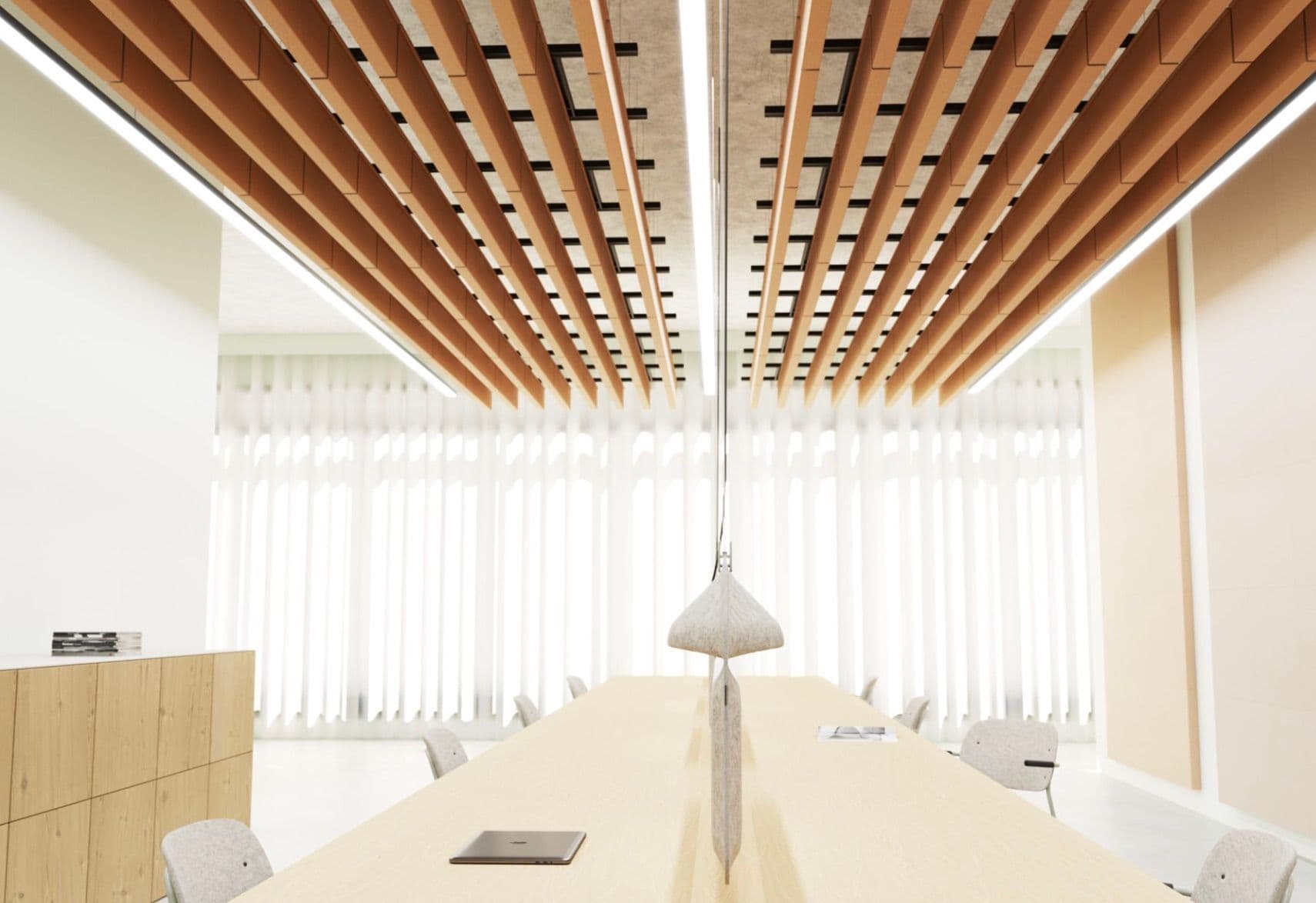 Double Acoustic Baffles Felt Straight